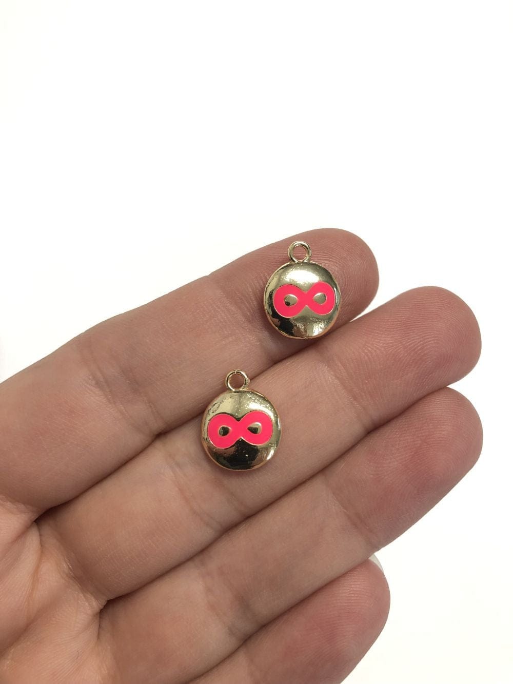 Pirinç Altın Kaplama Mineli Sonsuzluk Sallantı Aparatı - Neon Pembe