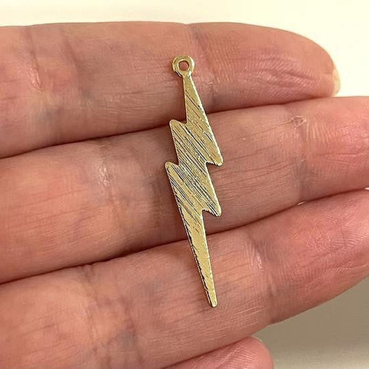 Altın Kaplama Pirinç kolye Ucu Şimşek