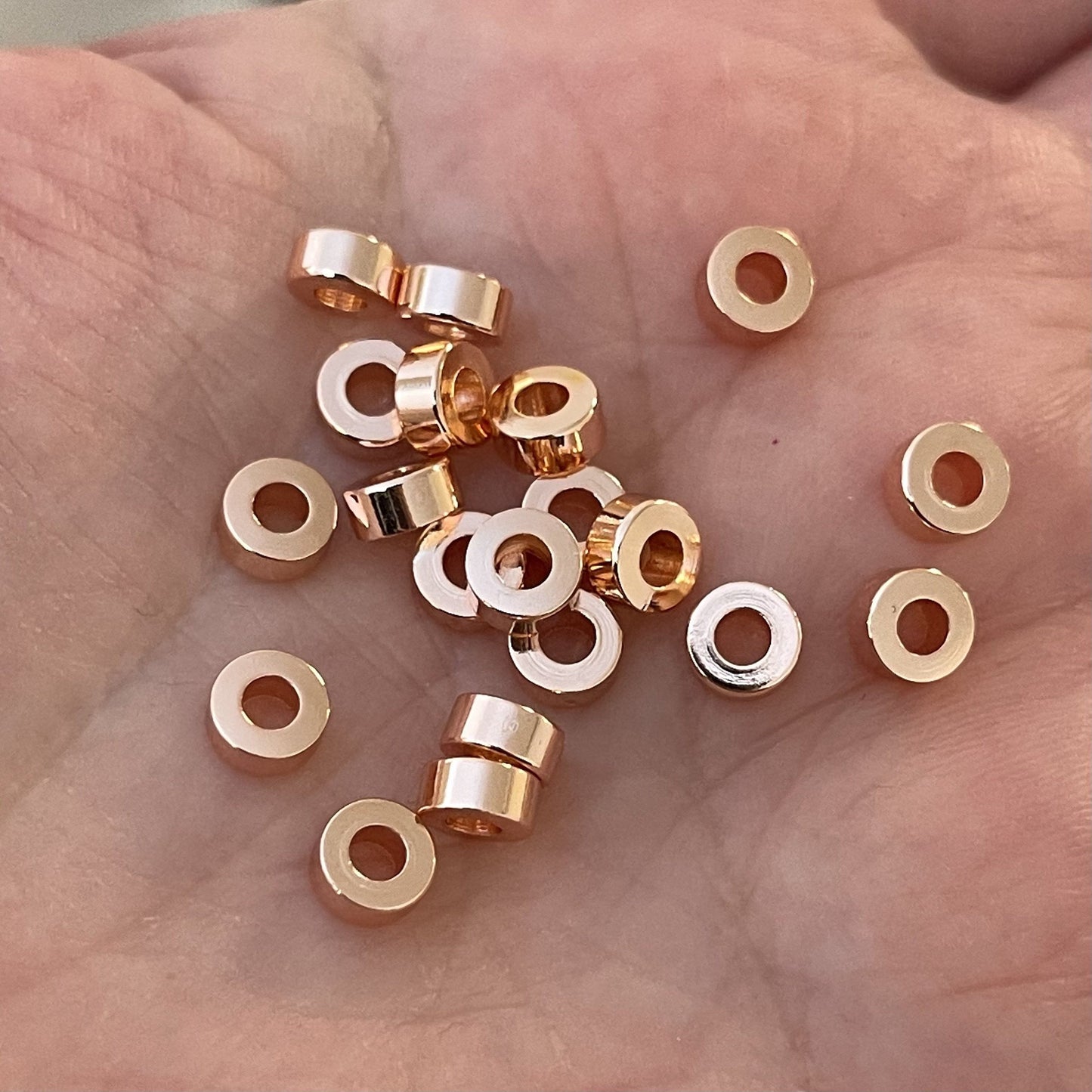 Rose Gold Rondel Ara Aparat 6x3mm