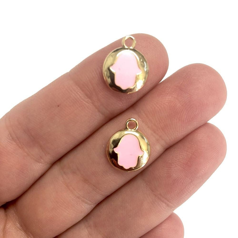 Pirinç Altın Kaplama Mineli Fatma Ana Eli Sallantı Aparatı - Pembe