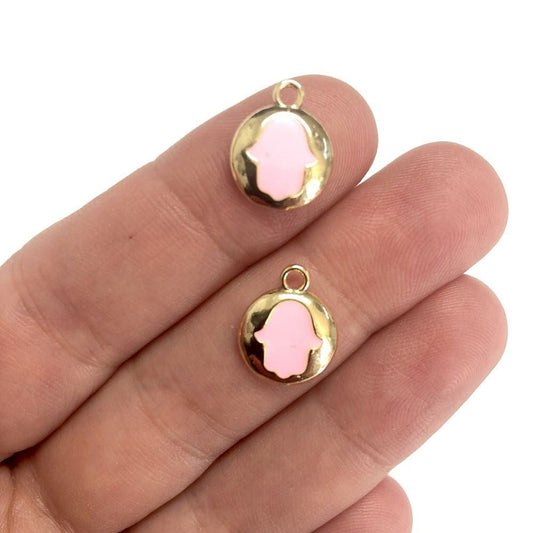 Pirinç Altın Kaplama Mineli Fatma Ana Eli Sallantı Aparatı - Pembe