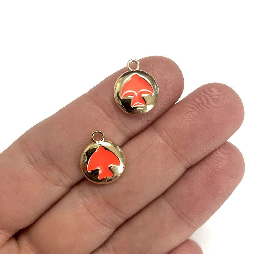 Pirinç Altın Kaplama Mineli Kuş Sallantı Aparatı Neon Turuncu