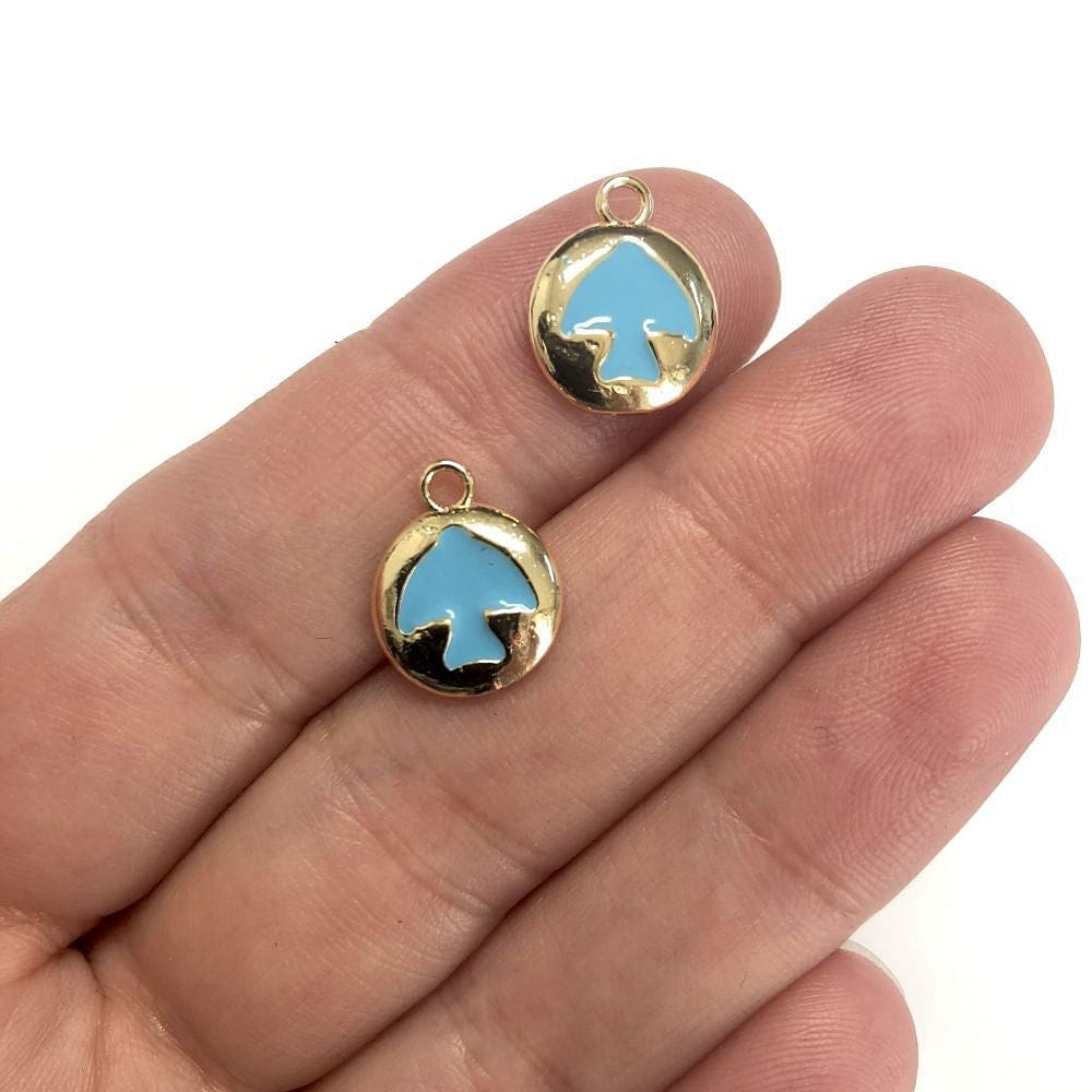 Pirinç Altın Kaplama Mineli Kuş Sallantı Aparatı Turkuaz