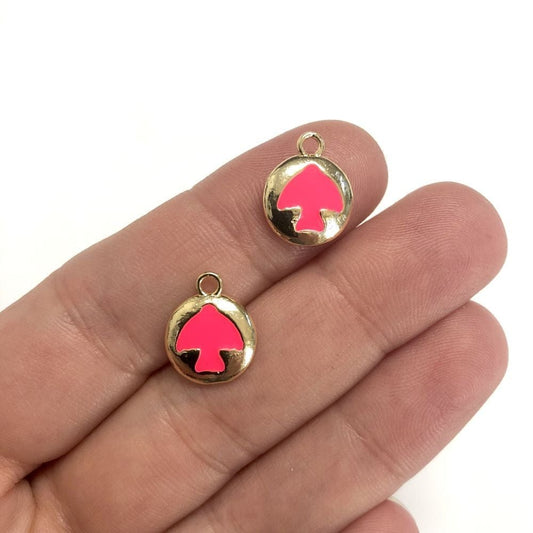 Pirinç Altın Kaplama Mineli Kuş Sallantı Aparatı Neon Pembe