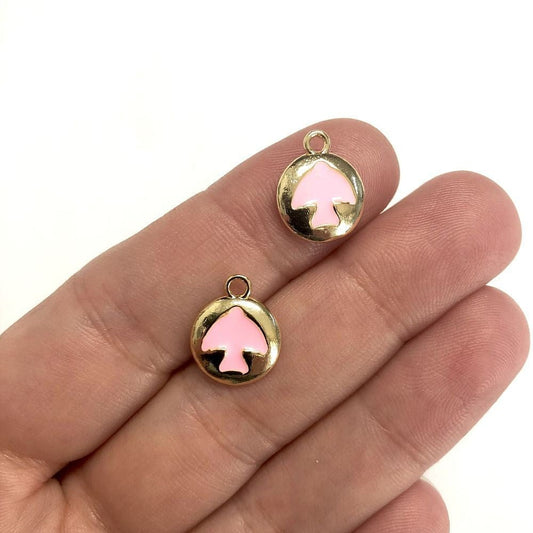 Pirinç Altın Kaplama Mineli Kuş Sallantı Aparatı Pembe