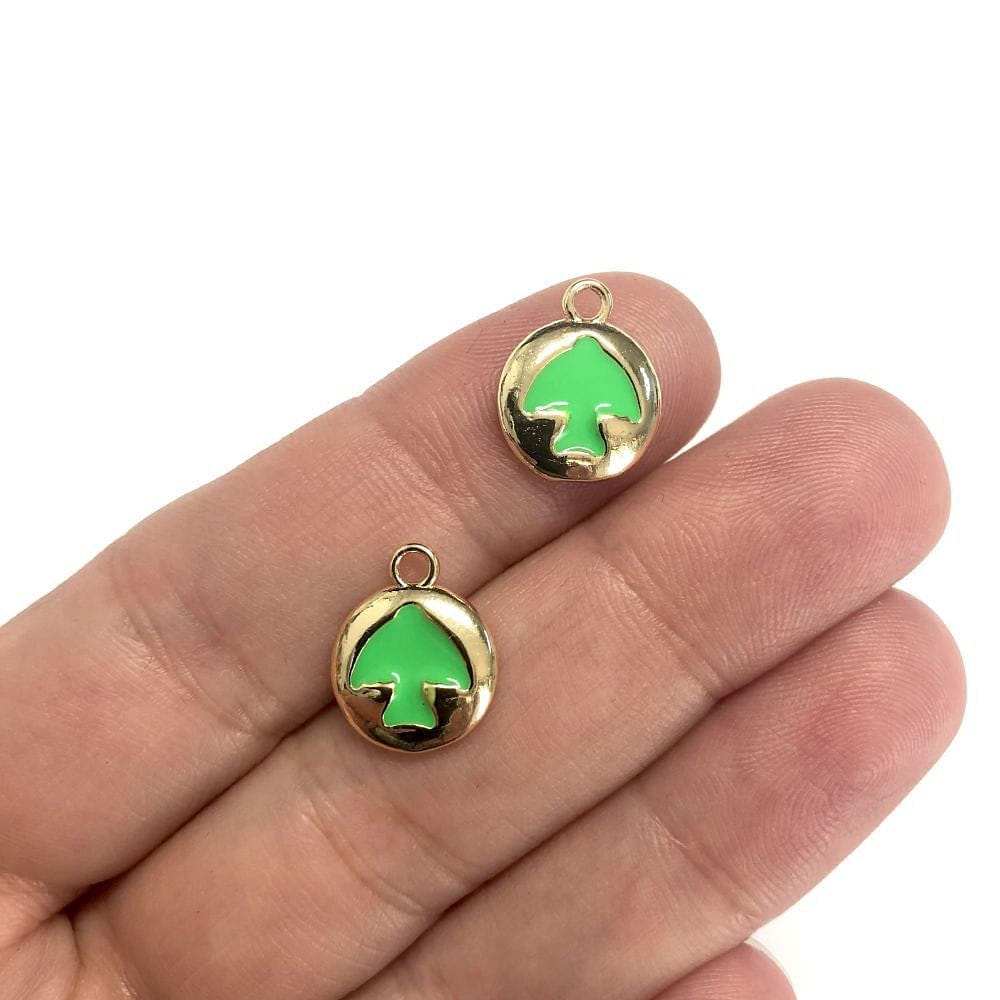 Pirinç Altın Kaplama Mineli Kuş Sallantı Aparatı Neon Yeşil