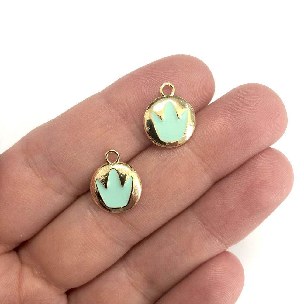 Brass Gold Plated Enameled King's Crown Rocking Attachment Mint