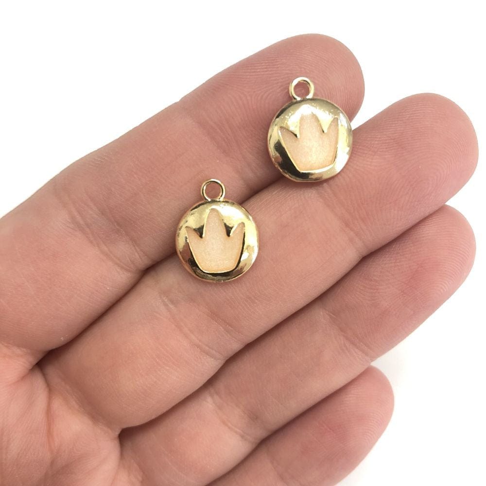 Pirinç Altın Kaplama Mineli Kral Tacı Sallantı Aparatı Sedef