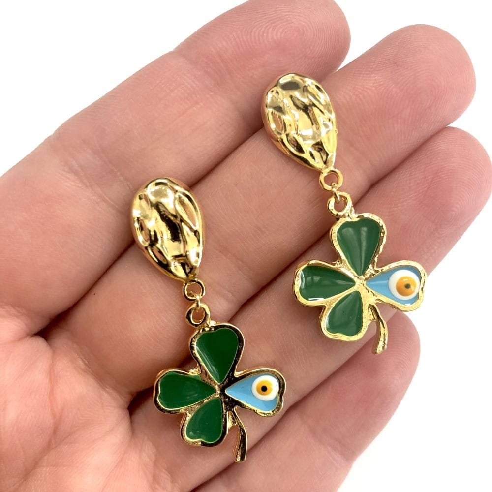 Pirinç Üzeri Altın Kaplama Damla Küpe Apartı