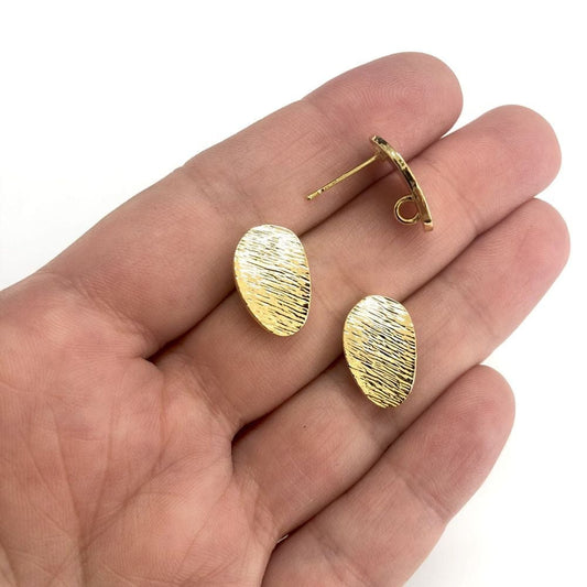 Gold Plated Brass Ellipse Earring Apart - 2