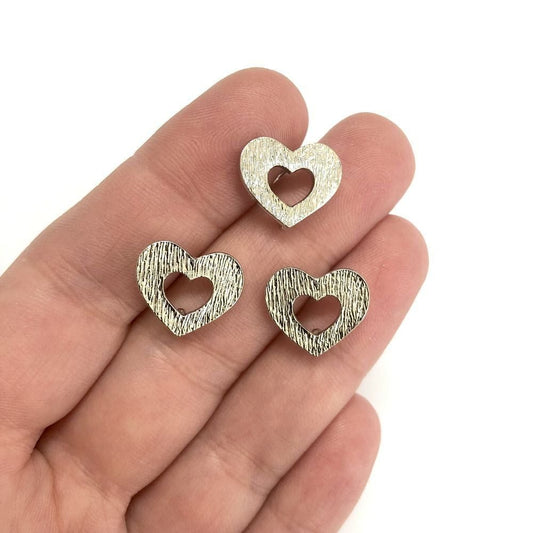 Pirinç Üzeri Rodyum Kaplama Kalp Küpe Aparatı