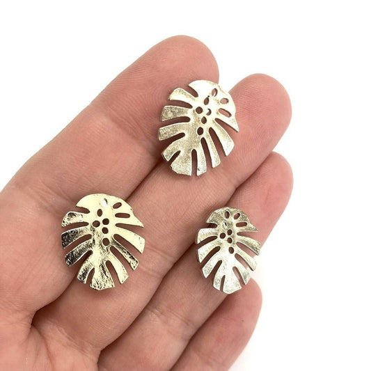 Pirinç Üzeri Rodyum Kaplama Yaprak Küpe Aparatı