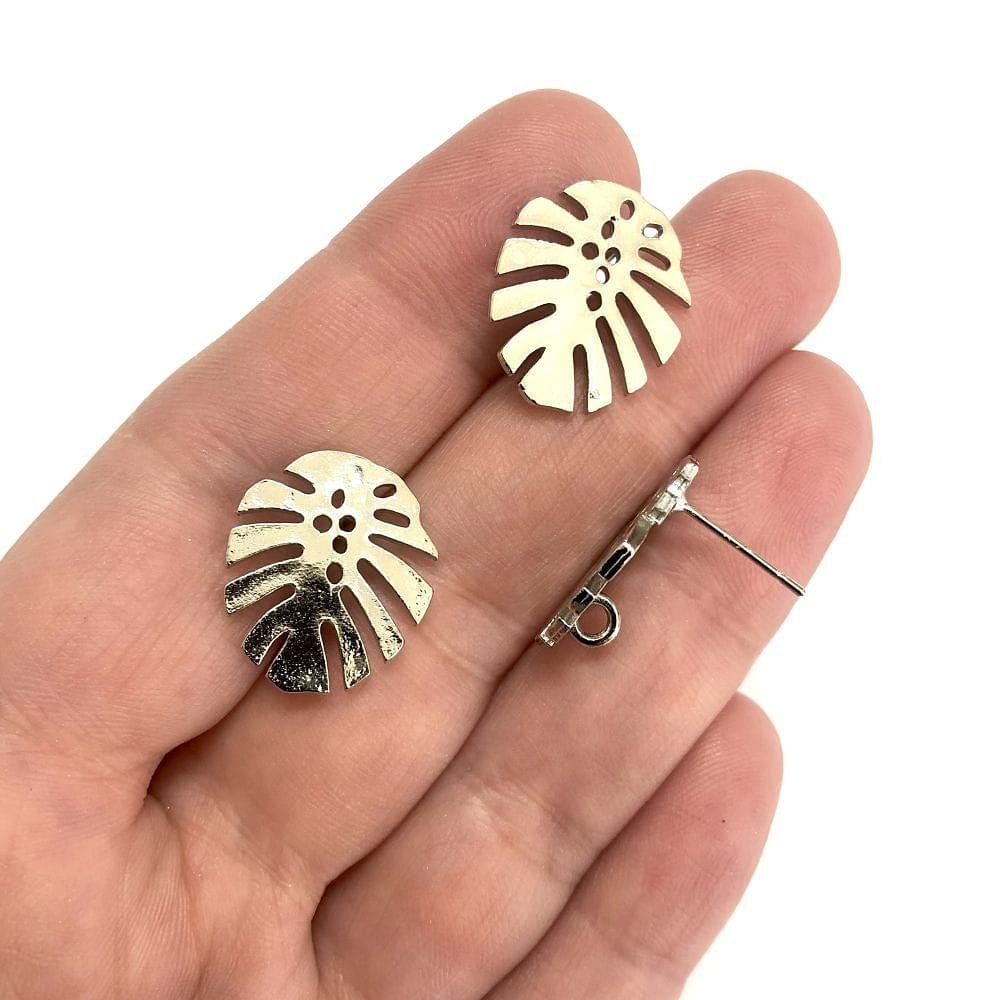 Pirinç Üzeri Rodyum Kaplama Yaprak Küpe Aparatı