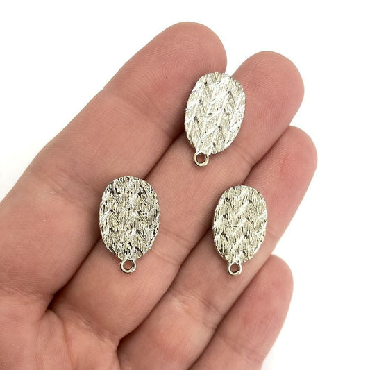 Pirinç Üzeri Rodyum Kaplama Elips Küpe Aparatı - 1