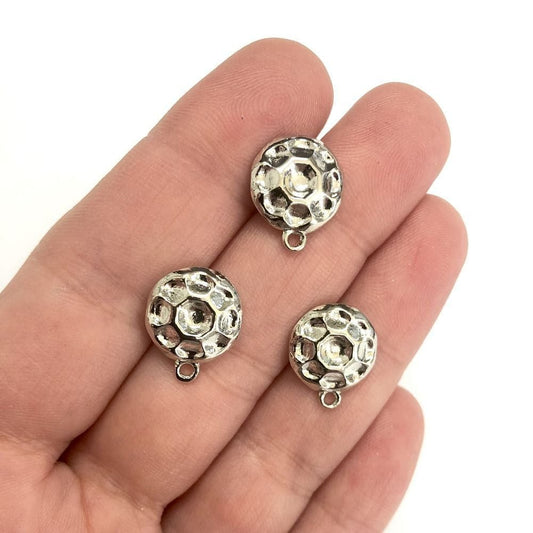 Pirinç Üzeri Rodyum Kaplama Yuvarlak Küpe Apartı