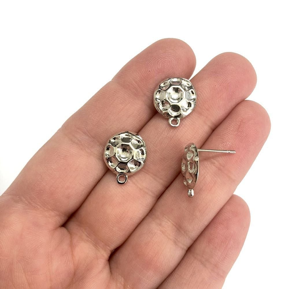 Pirinç Üzeri Rodyum Kaplama Yuvarlak Küpe Apartı