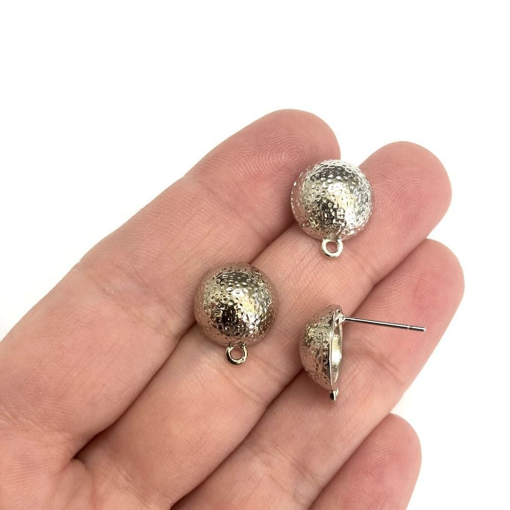 Pirinç Üzeri Rodyum Kaplama Yuvarlak Küpe Apartı - 2