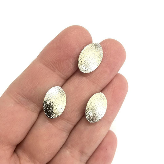 Pirinç Üzeri Rodyum Kaplama Elips Küpe Aparatı - 3