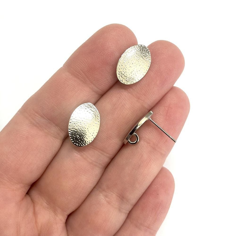 Pirinç Üzeri Rodyum Kaplama Elips Küpe Aparatı - 3