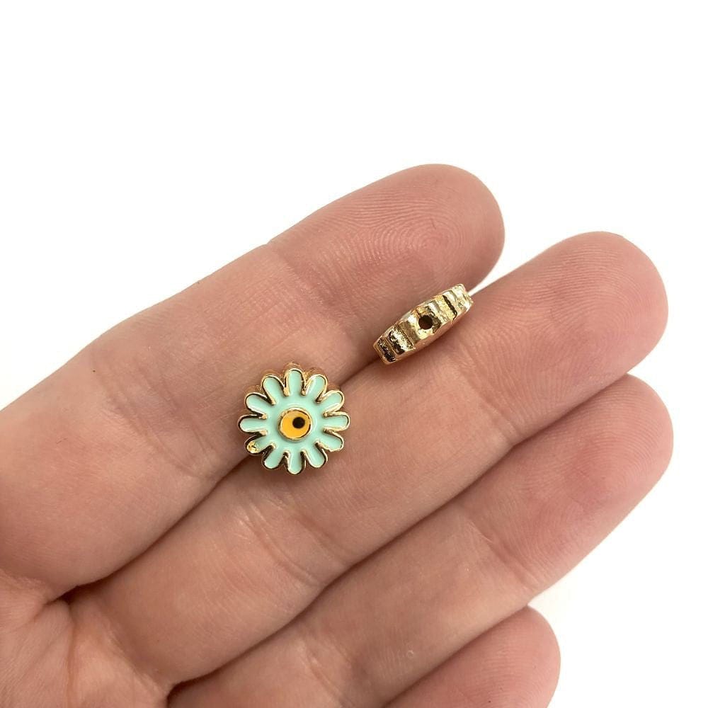 Pirinç Altın Kaplama Mineli Papatya Ara Aparat - Mint