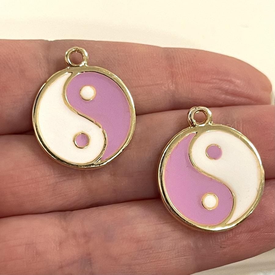 Altın Kaplama Mineli Yin Yang (Denge) Kolye Ucu-2