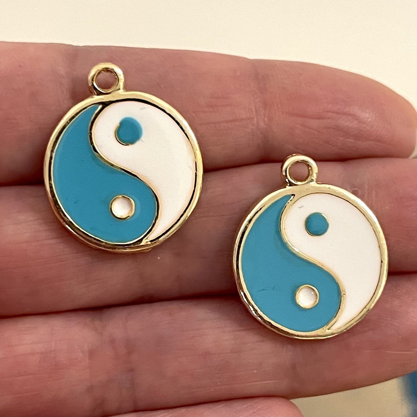 Altın Kaplama Mineli Yin Yang (Denge) Kolye Ucu-3