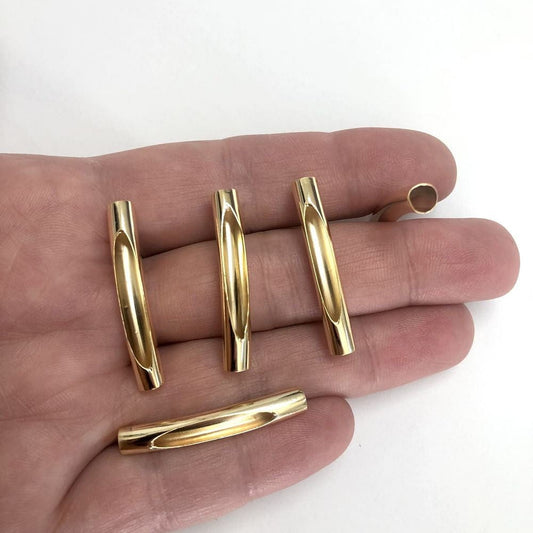 Altın Kaplama Karnıyarık Boru Ara Aparat 32x5mm