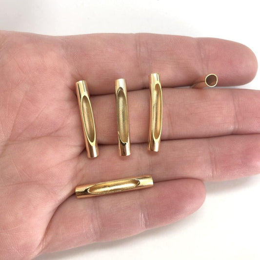 Altın Kaplama Karnıyarık Boru Ara Aparat 26x4mm