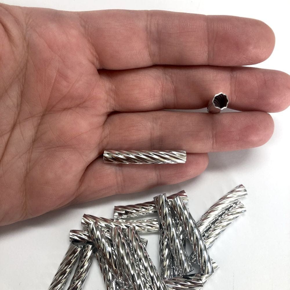 Rhodium Plated Twist Pipe Intermediate Tool 32x5mm