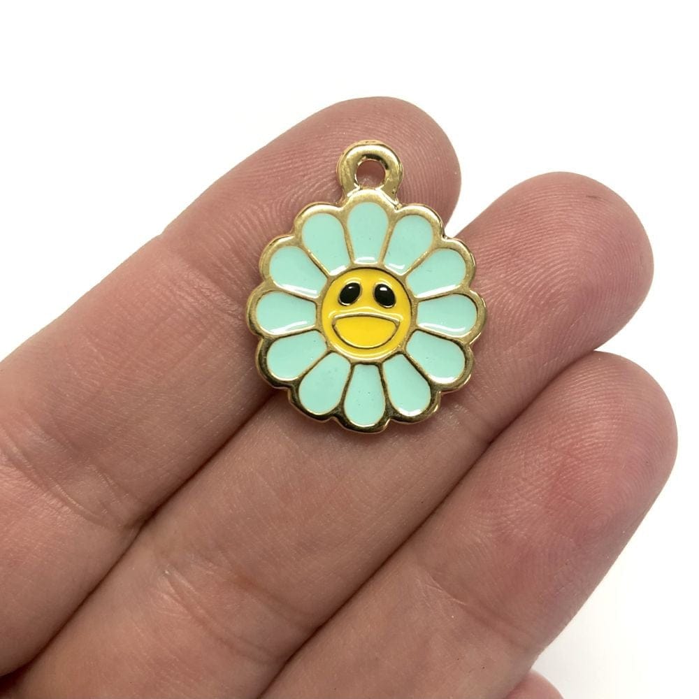 Gold Plated Smiling Daisy Pendant-1