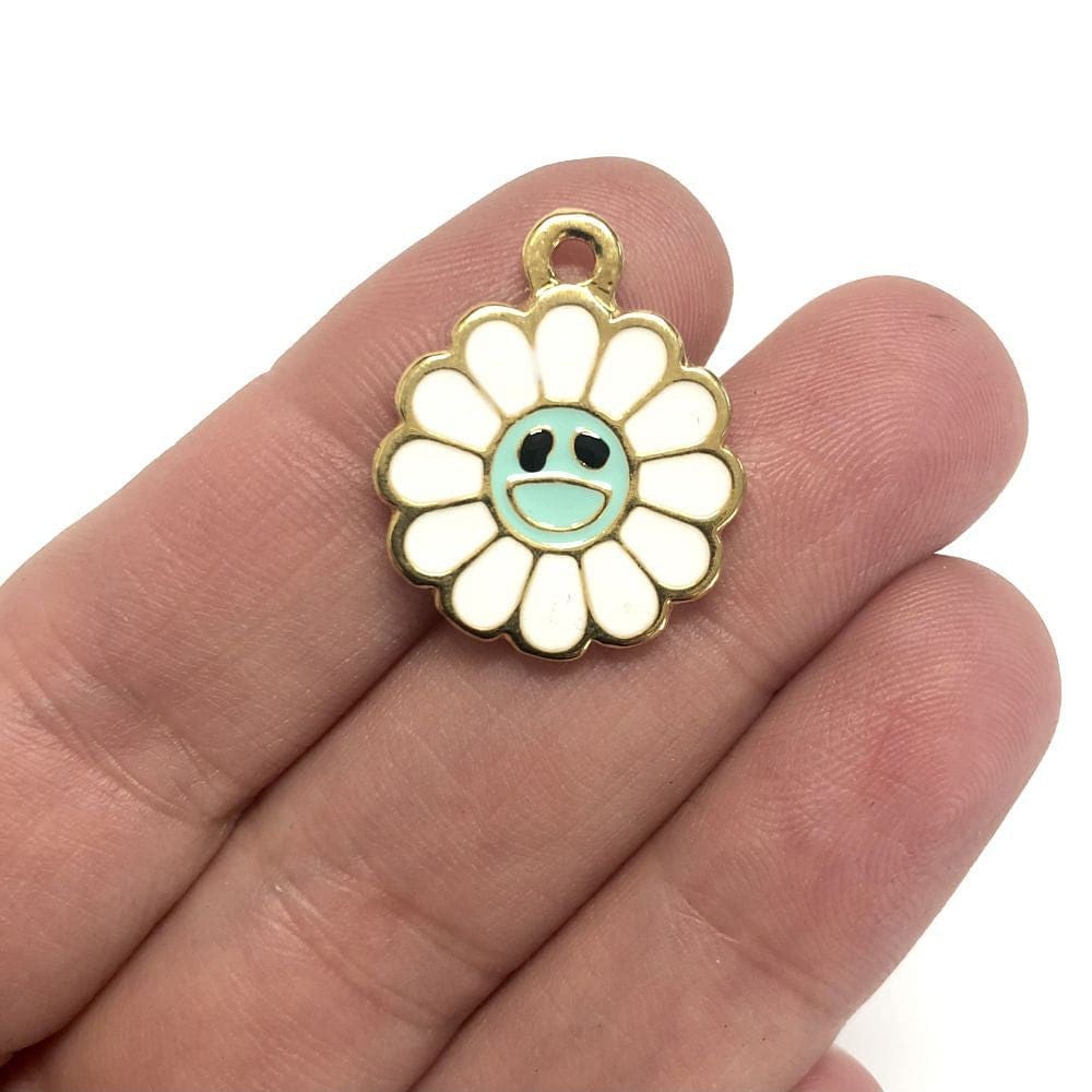 Gold Plated Smiling Daisy Pendant-4