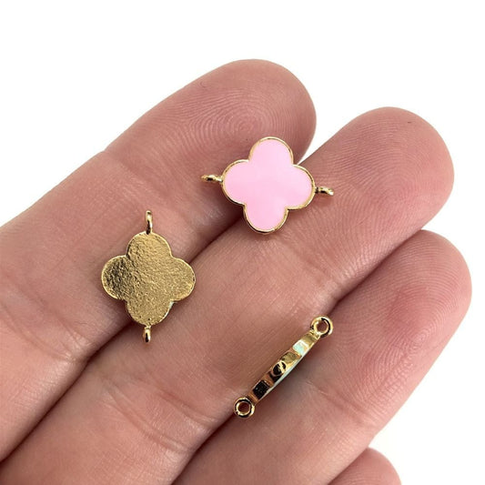 Gold Plated Enamel Clover Bracelet Attachment -3