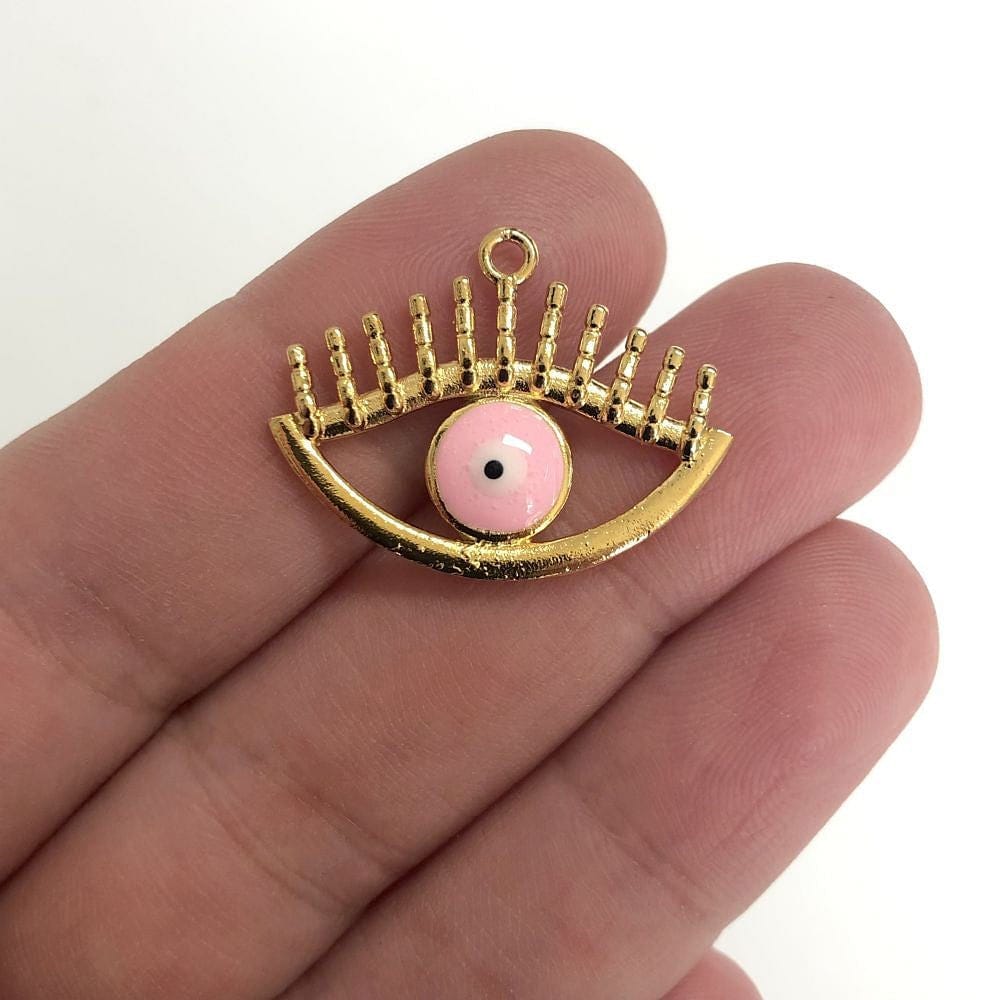 Altın Kaplama Mineli Göz Kolye Ucu-2