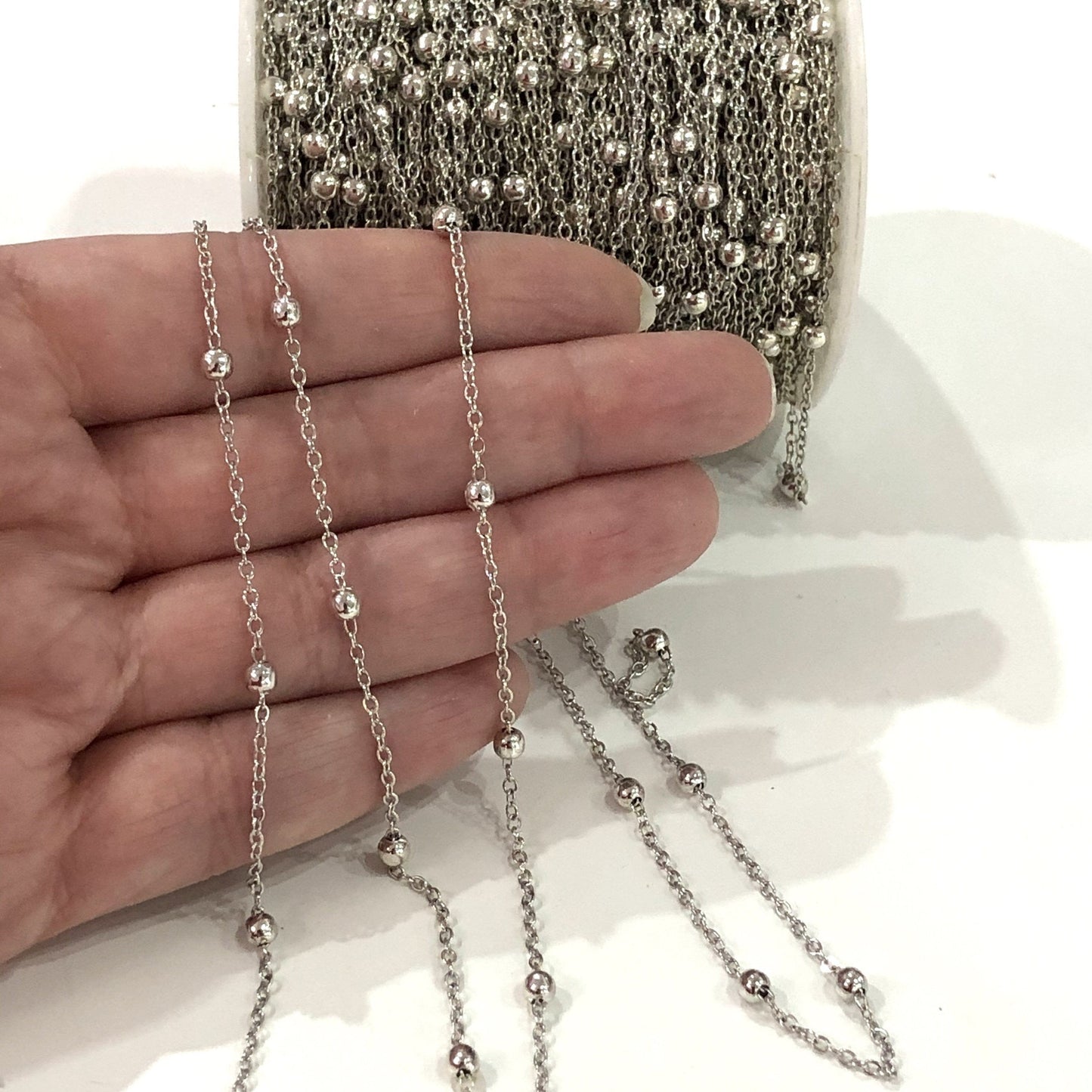 Rhodium Plated 0.40mm Forced Bulk Chain