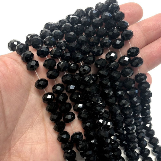 Kristal Boncuk, Çin Kristali-8mm-1 (Siyah)