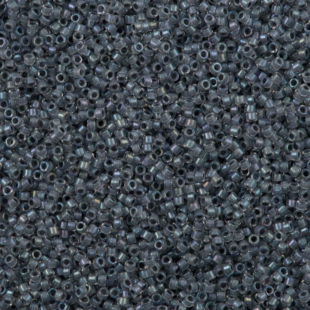 Miyuki Beads, Miyuki Delica 11/0 DB0081 Lined Dark Gray AB