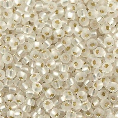 Miyuki Beads, MiyukiRoundBeads11/0-1901 Halbmatter, mit Silber ausgekleideter Kristall