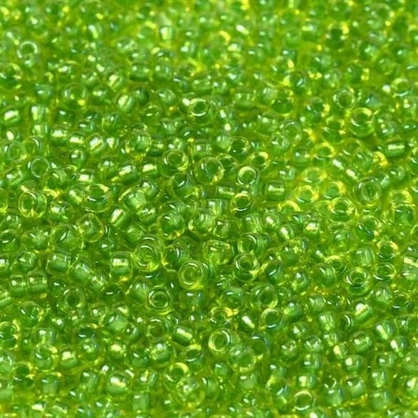 Miyuki Boncuk, MiyukiRoundBeads11/0-3739 Fancy Lined Celery