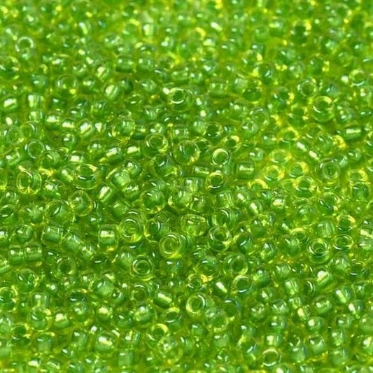 Miyuki Boncuk, MiyukiRoundBeads11/0-3739 Fancy Lined Celery