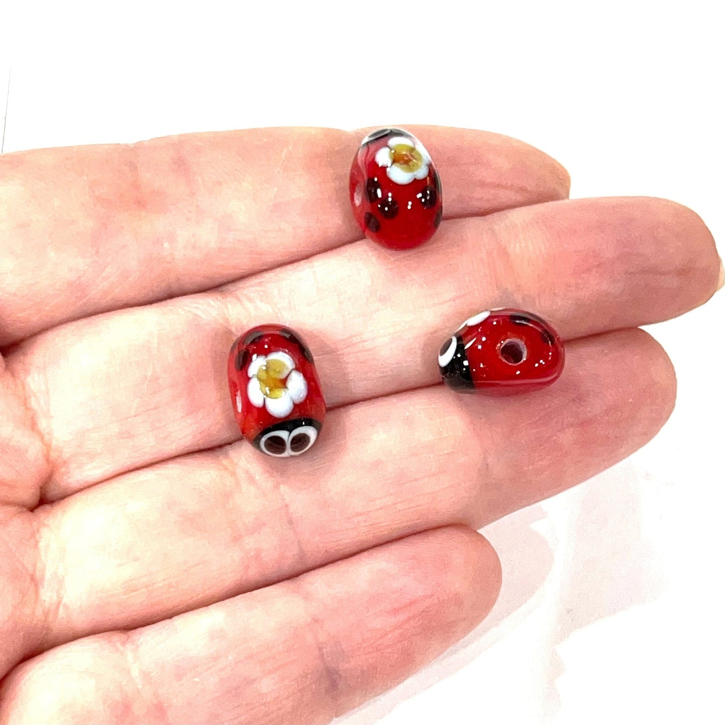 Murano Cam Uğur Böceği Kırmızı