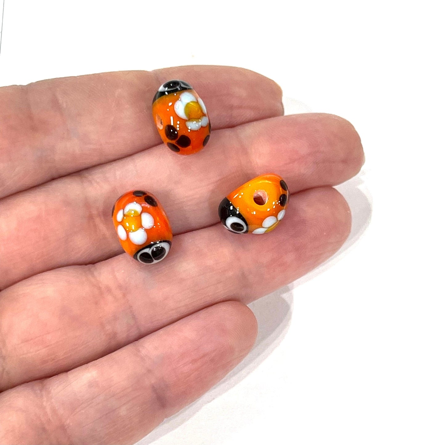 Murano Cam Uğur Böceği Turuncu