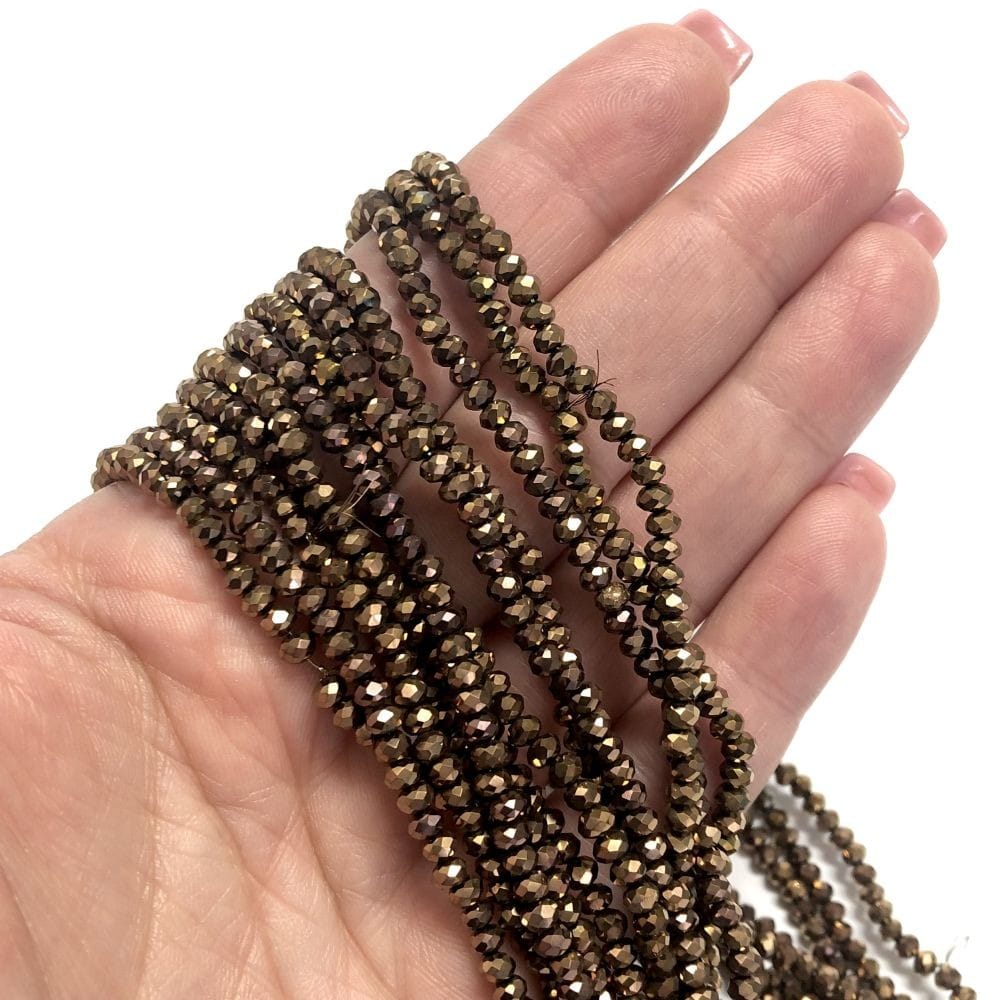 Kristal Boncuk, Çin Kristali-3mm-52-Bakır