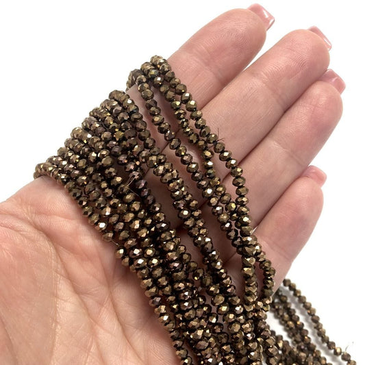 Kristal Boncuk, Çin Kristali-3mm-52-Bakır