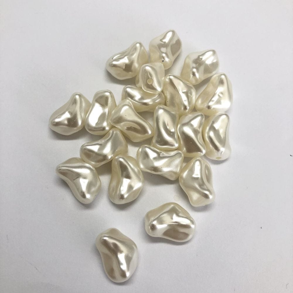 Plastik Şekilsiz Barok İnci - Krem 9,3x16,3mm