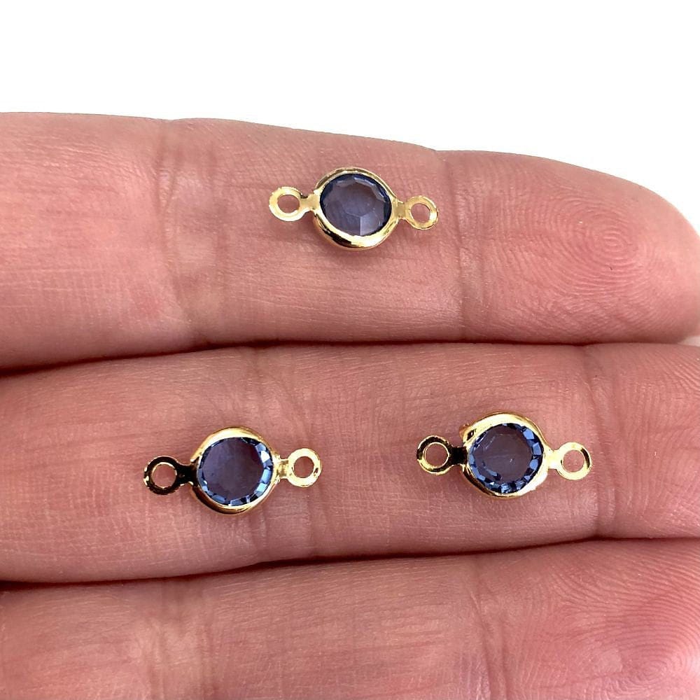 Gold Plated Bidirectional Glass Bracelet Attachment Small - Lilac