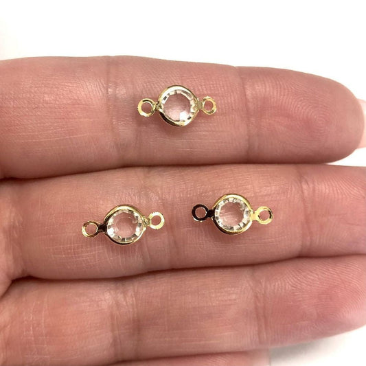 Vergoldeter bidirektionaler Glasarmbandaufsatz Klein -Transparent