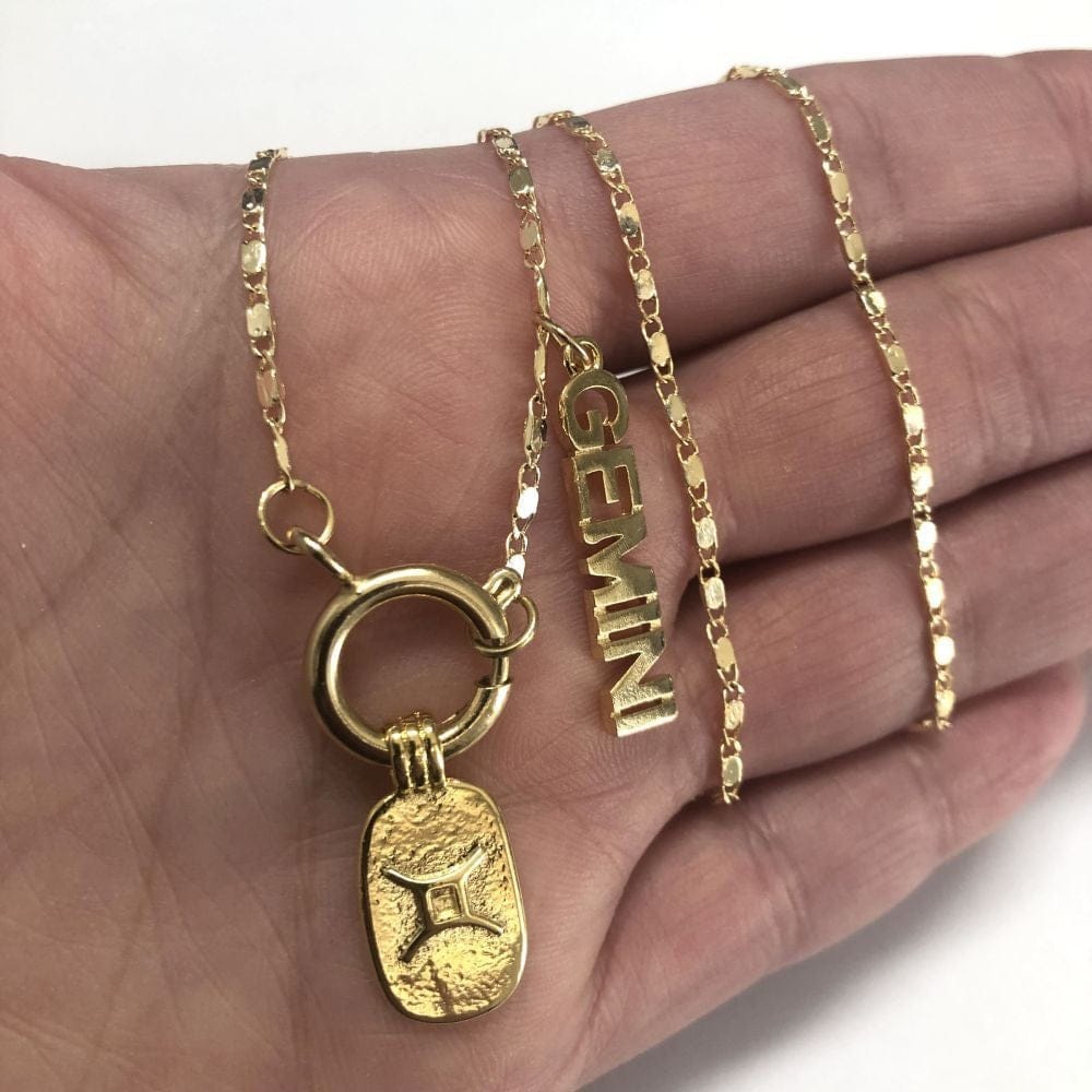 Brass Gold Plated Zodiac Symbol Pendant - Taurus