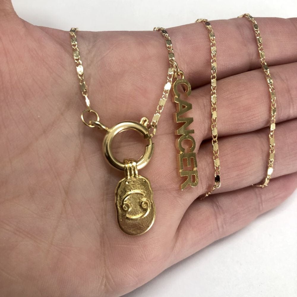 Messing vergoldet Sternzeichen Symbol Anhänger - Krebs