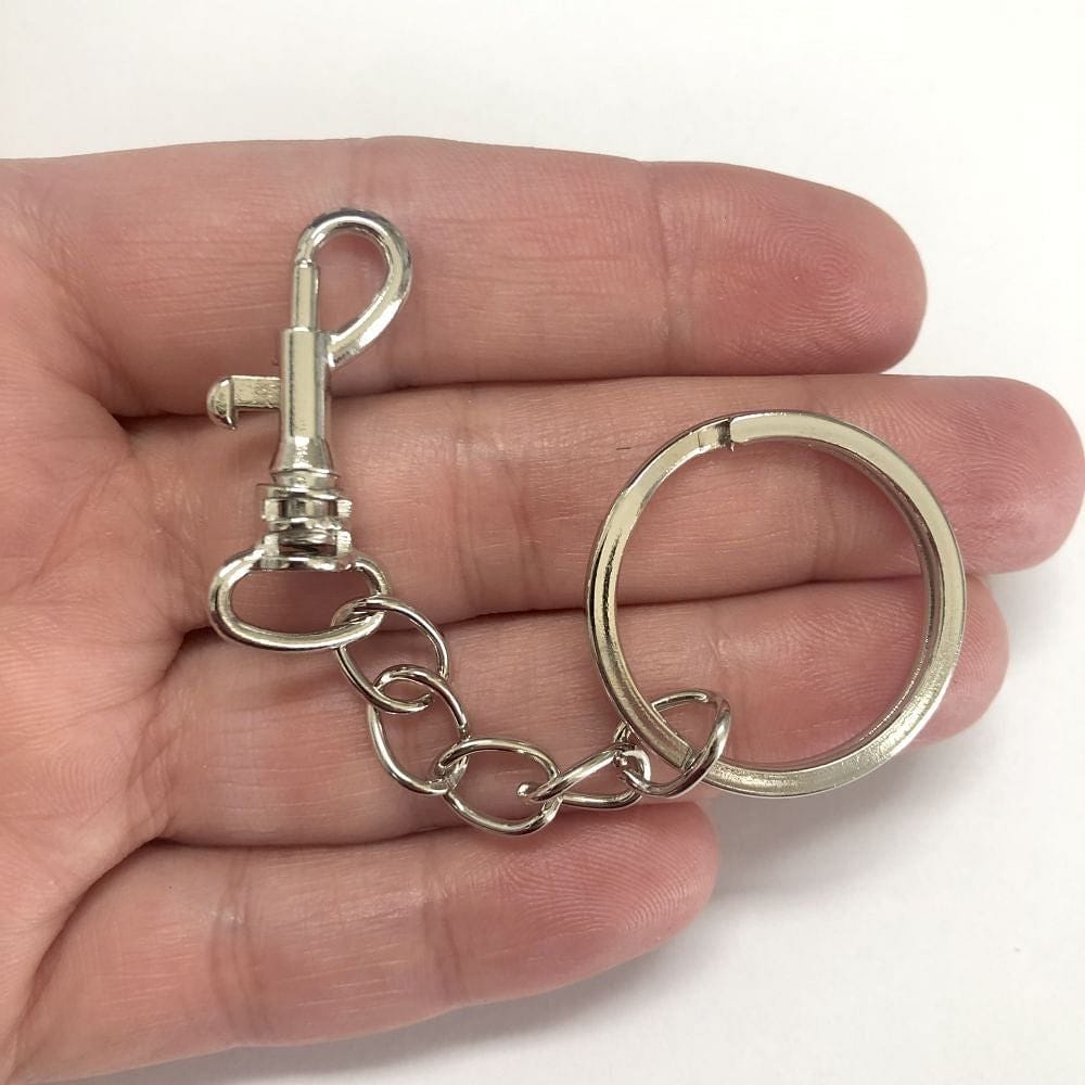 32mm Rodyum Kaplama Anahtarlık