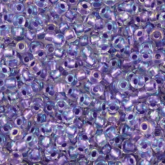 Miyuki Boncuk, MiyukiRoundBeads 6/0-2607 Sparkled Purple Lined Crystal)